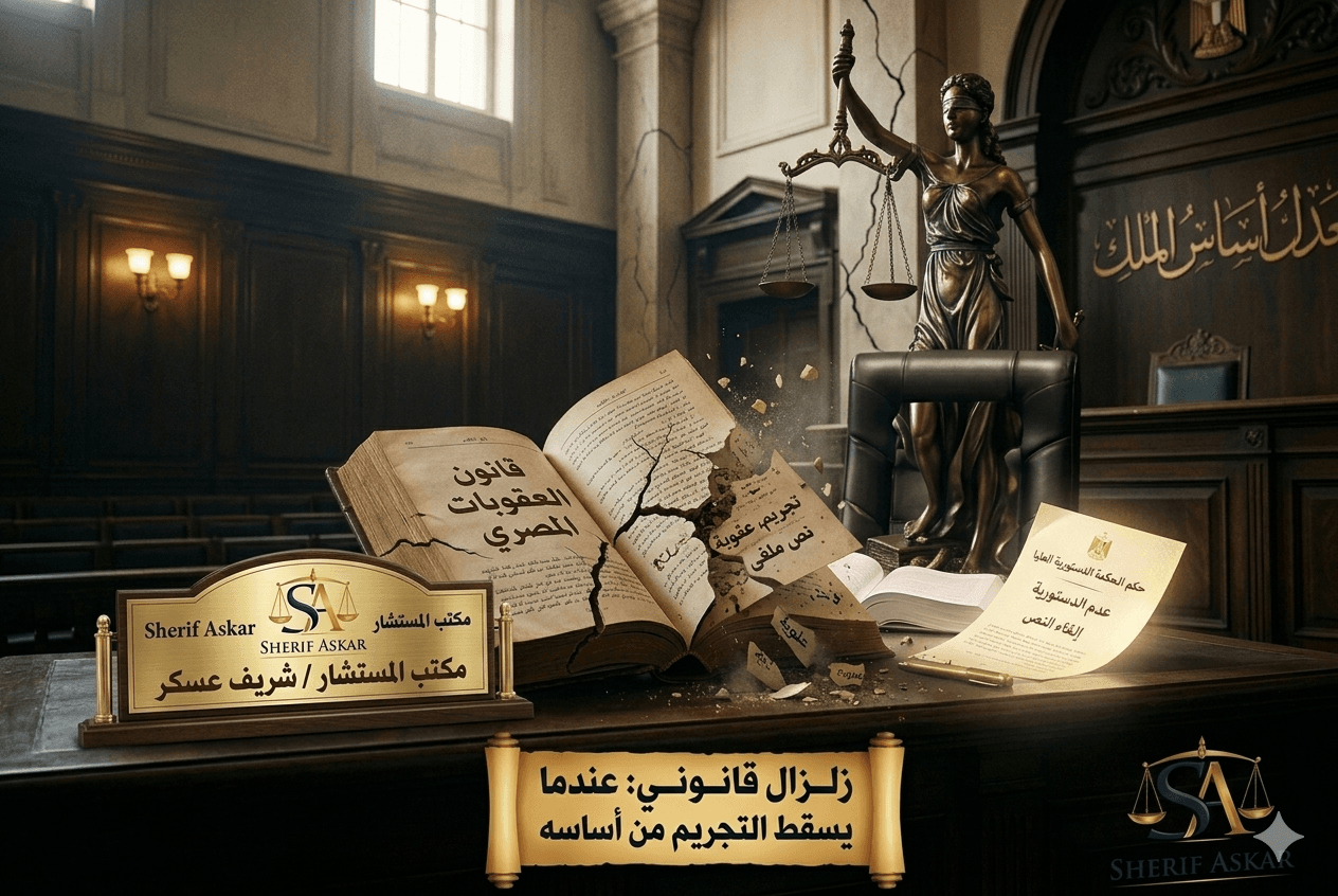 سقوط النص الجنائي… هل يعني سقوط الجريمة؟ قراءة في أثر الحكم الدستوري