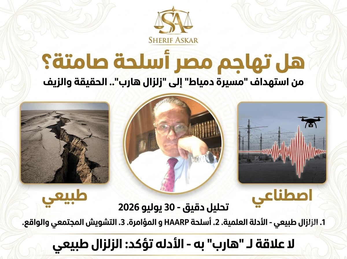 هل تهاجم مصر أسلحة صامتة؟ من استهداف "مسيرة دمياط" إلى "زلزال هارب".. الحقيقة والزيف